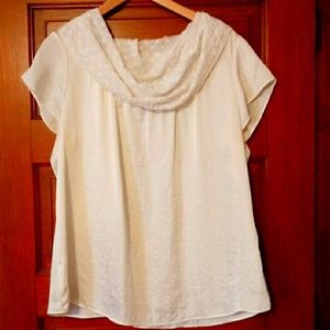 LOFT Ruffled Neckline Top and LOFT rayon scarf